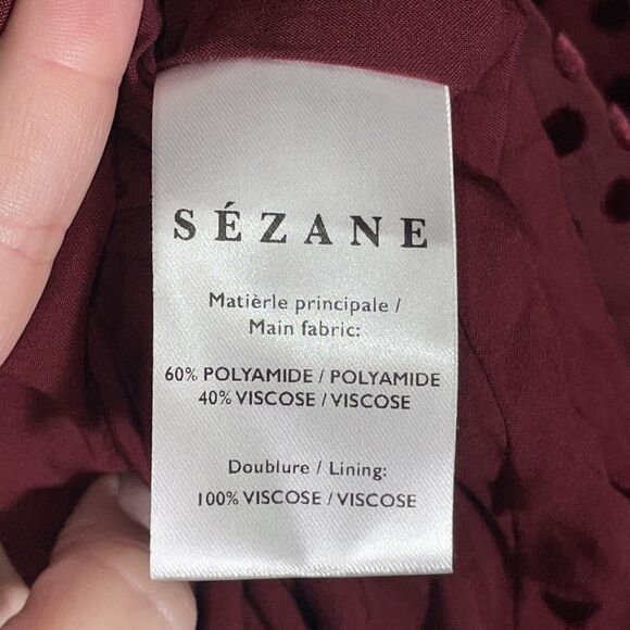 Sezane Burgundy Polka Dot Mini Dress - Picture 9 of 11